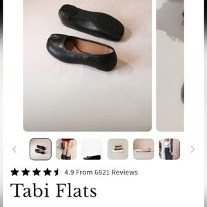 NIB Tabi Black Vegan Ballet Flats
